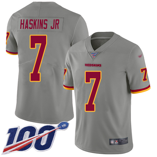 Washington Redskins Limited Gray Men Dwayne Haskins Jersey NFL Football 7 100th Season Inverted